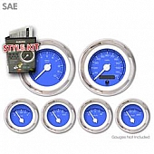 Aurora Instuments Gauge Face Overlay - Fiber Blue Daytime Color/ White Letter Color - 1175