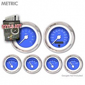 Aurora Instuments Gauge Face Overlay - Fiber Blue Daytime Color/ White Letter Color - 4806
