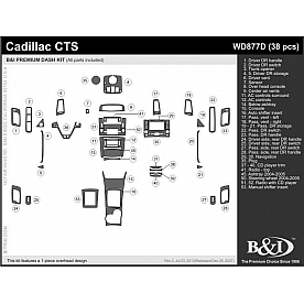 B & I Fender Dash Panel Trim WD877DSCD