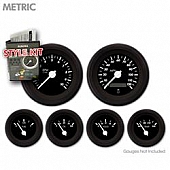 Aurora Instuments Gauge Face Overlay - Fiber Black Daytime Color/ White Letter Color - 4817