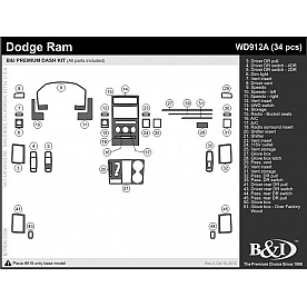 B & I Fender Dash Panel Trim WD912ADRW