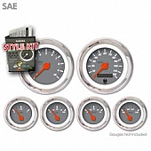 Aurora Instuments Gauge Face Overlay - Fiber Gray Daytime Color/ White Letter Color - 1197