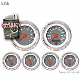 Aurora Instuments Gauge Face Overlay - Fiber Gray Daytime Color/ White Letter Color - 1197