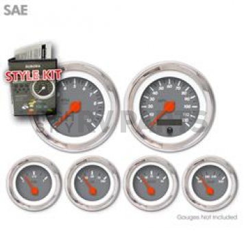 Aurora Instuments Gauge Face Overlay - Fiber Gray Daytime Color/ White Letter Color - 1197