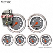 Aurora Instuments Gauge Face Overlay - Fiber Gray Daytime Color/ White Letter Color - 4828