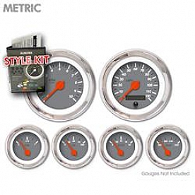 Aurora Instuments Gauge Face Overlay - Fiber Gray Daytime Color/ White Letter Color - 4828
