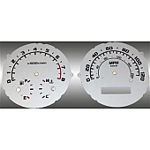 US Speedo Gauge Face Overlay - Silver Daytime Color/ Black Letter Color - AVE062