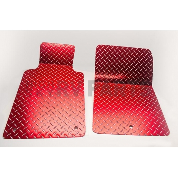 American Car Craft Floor Mat - Direct Fit Red Aluminum 2 Pieces - 031002