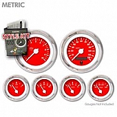 Aurora Instuments Gauge Face Overlay - Fiber Red Daytime Color/ White Letter Color - 4839