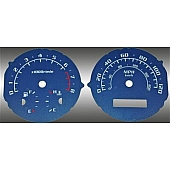 US Speedo Gauge Face Overlay - Blue Daytime Color/ White Letter Color - AVE064