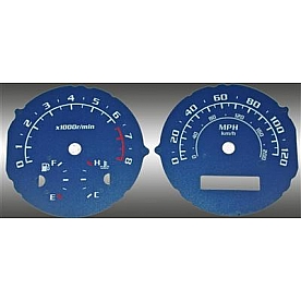 US Speedo Gauge Face Overlay - Blue Daytime Color/ White Letter Color - AVE064