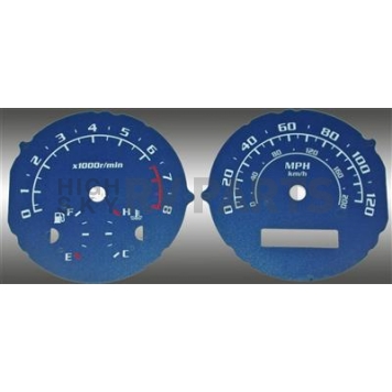 US Speedo Gauge Face Overlay - Blue Daytime Color/ White Letter Color - AVE064