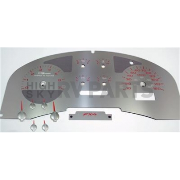 US Speedo Gauge Face Overlay - Silver Daytime Color/ Red Letter Color - SSF14R