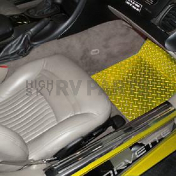 American Car Craft Floor Mat - Direct Fit Yellow Aluminum 2 Pieces - 031005-1