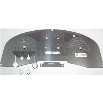 US Speedo Gauge Face Overlay - Silver Daytime Color/ White Letter Color - SSF14W