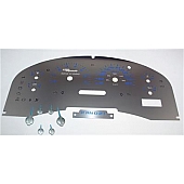 US Speedo Gauge Face Overlay - Silver Daytime Color/ Blue Letter Color - SSF15B