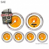 Aurora Instuments Gauge Face Overlay - Fiber Orange Daytime Color/ White Letter Color - 1747