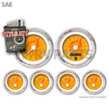 Aurora Instuments Gauge Face Overlay - Fiber Orange Daytime Color/ White Letter Color - 1747