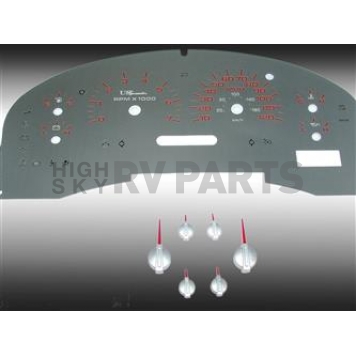US Speedo Gauge Face Overlay - Silver Daytime Color/ Red Letter Color - SSF15R