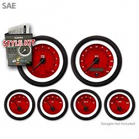 Aurora Instuments Gauge Face Overlay - Fiber Red Daytime Color/ White Letter Color - 1758