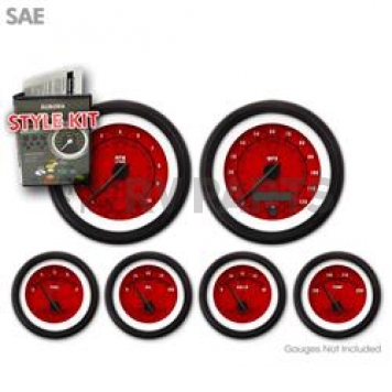 Aurora Instuments Gauge Face Overlay - Fiber Red Daytime Color/ White Letter Color - 1758