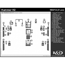 B & I Fender Dash Panel Trim WD471ASPS