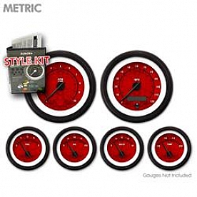 Aurora Instuments Gauge Face Overlay - Fiber Red Daytime Color/ White Letter Color - 5389