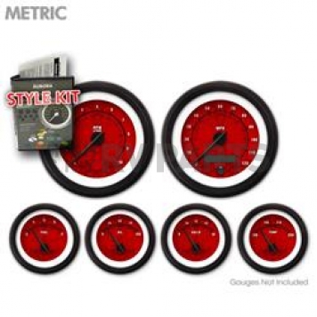 Aurora Instuments Gauge Face Overlay - Fiber Red Daytime Color/ White Letter Color - 5389