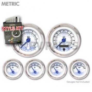 Aurora Instuments Gauge Face Overlay - Fiber White Daytime Color/ Black Letter Color - 5400