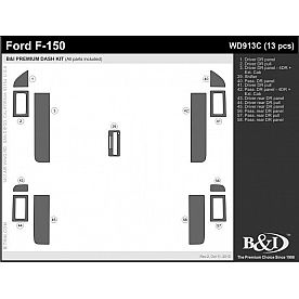 B & I Fender Dash Panel Trim WD913CSDB