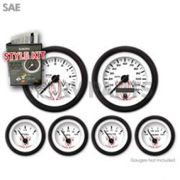 Aurora Instuments Gauge Face Overlay - Fiber White Daytime Color/ Black Letter Color - 1065