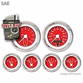 Aurora Instuments Gauge Face Overlay - Fiber Red Daytime Color/ White Letter Color - 1076