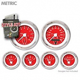 Aurora Instuments Gauge Face Overlay - Fiber Red Daytime Color/ White Letter Color - 4707