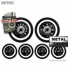 Aurora Instuments Gauge Face Overlay - Fiber Black Daytime Color/ White Letter Color - 6065