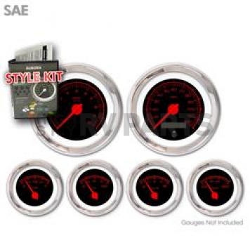 Aurora Instuments Gauge Face Overlay - Fiber Black Daytime Color/ Red Letter Color - 1153