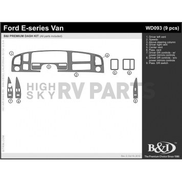 B & I Fender Dash Panel Trim WD093SDB