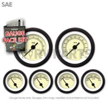 Aurora Instuments Gauge Face Overlay - Fiber Tan Daytime Color/ Black Letter Color - 8245
