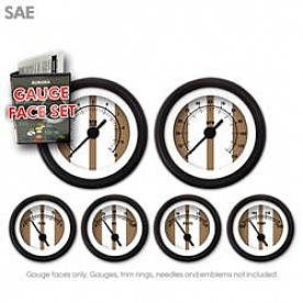 Aurora Instuments Gauge Face Overlay - Fiber Brown Daytime Color/ Black Letter Color - 8353