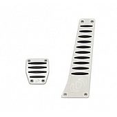 Dinan Performance Accelerator and Brake Pedal Pad Set - Aluminum And Rubber White - D7000002