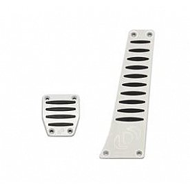 Dinan Performance Accelerator and Brake Pedal Pad Set - Aluminum And Rubber White - D7000002