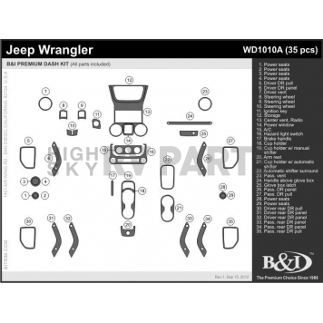 B & I Fender Dash Panel Trim WD1010ADCF-1