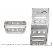 Drake Automotive Accelerator and Brake Pedal Pad Set - Aluminum Silver - Z24579735A