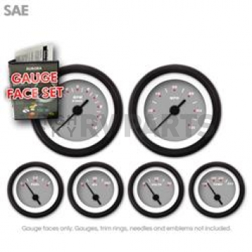 Aurora Instuments Gauge Face Overlay - Fiber Gray Daytime Color/ White Letter Color - 8251
