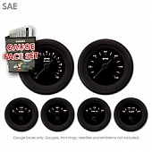 Aurora Instuments Gauge Face Overlay - Fiber Black Daytime Color/ White Letter Color - 8252