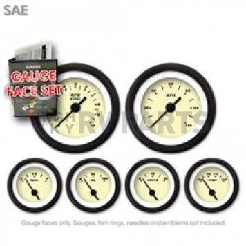 Aurora Instuments Gauge Face Overlay - Fiber Tan Daytime Color/ Black Letter Color - 8253