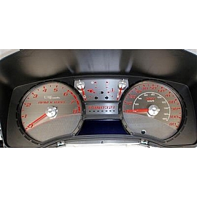 US Speedo Gauge Face Overlay - Silver Daytime Color/ Red Letter Color - SSGM28R