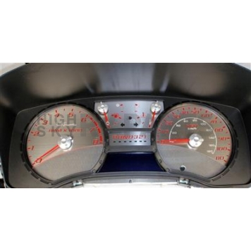 US Speedo Gauge Face Overlay - Silver Daytime Color/ Red Letter Color - SSGM28R