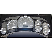 US Speedo Gauge Face Overlay - Silver Daytime Color/ White Letter Color - SSH201WK