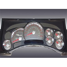 US Speedo Gauge Face Overlay - Silver Daytime Color/ Red Letter Color - SSH211R