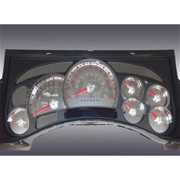 US Speedo Gauge Face Overlay - Silver Daytime Color/ Red Letter Color - SSH211R